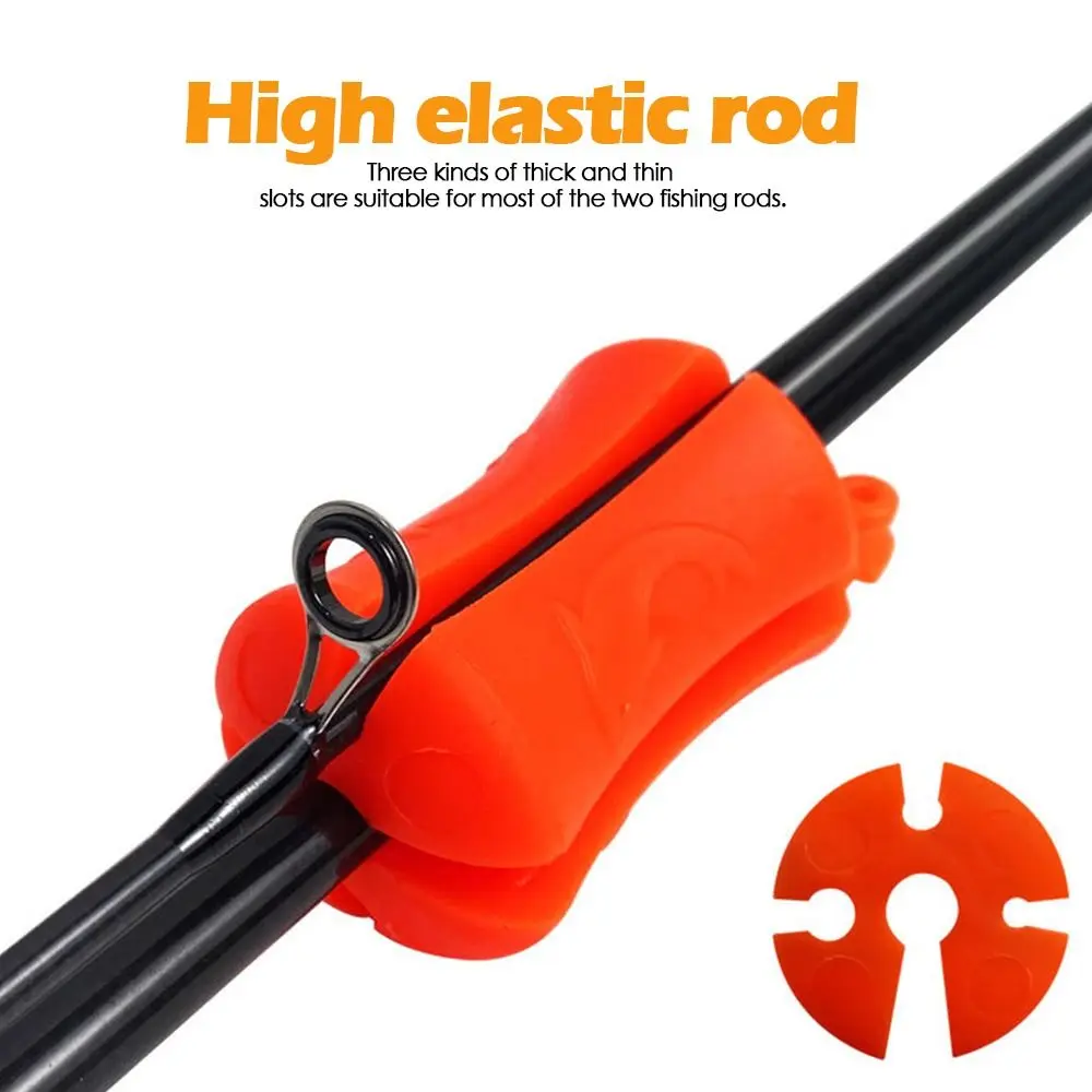 

Reusable Fishing Accessories 4 colors Prevent rod collision tool Fishing rod storage rod Fastener Fishing Rod Tie beam