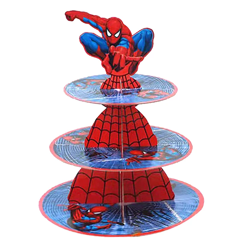 3 Tier Spiderman Thema Kuchen Stehen Superhero Spiderman Faltbare Cupcake Rack Für Kind Baby Geburtstag Party Dekoration Kuchen Liefert