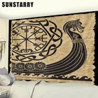 Стиль викингов, мистический символ, Искусственное искусство, богемный мягкий ковер для дивана, коврик для занятий йогой