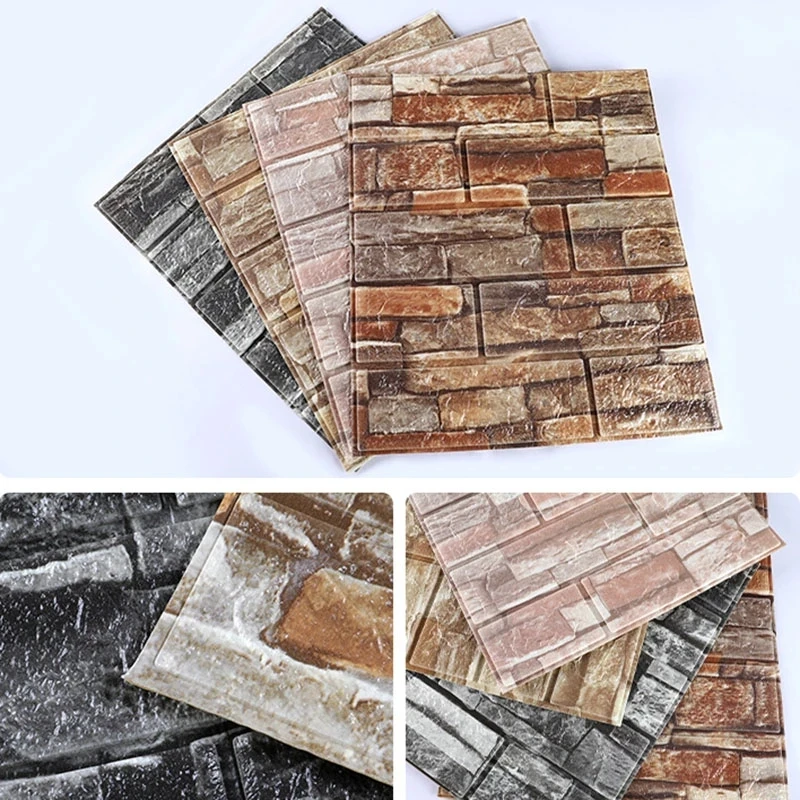 

10Pcs Self-Adhesive 3D Brick Wallpaper Waterproof for Kitchen Living Room TV Wall DIY Home Decorative Foam Wall Luxury Stickers