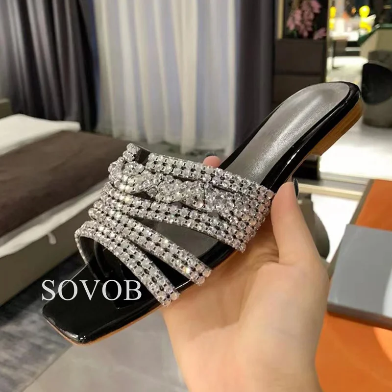 Новые летние шлепанцы на плоской подошве с открытым носком женские модные