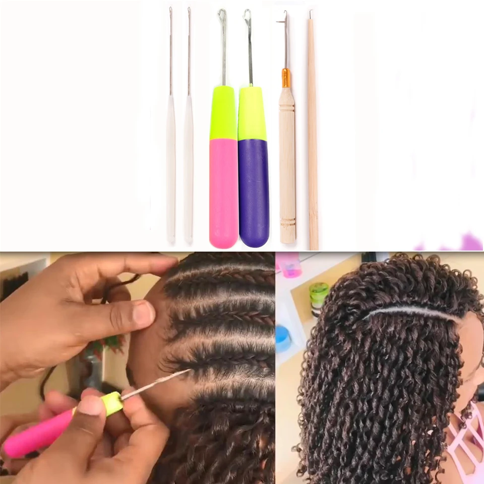 

6Pcs/Lot Latch Hook Crochet Needles For Micro Braids Jumbo Braiding Twist Hair Plastice Knitting Crochet For Weaving Dreadlock