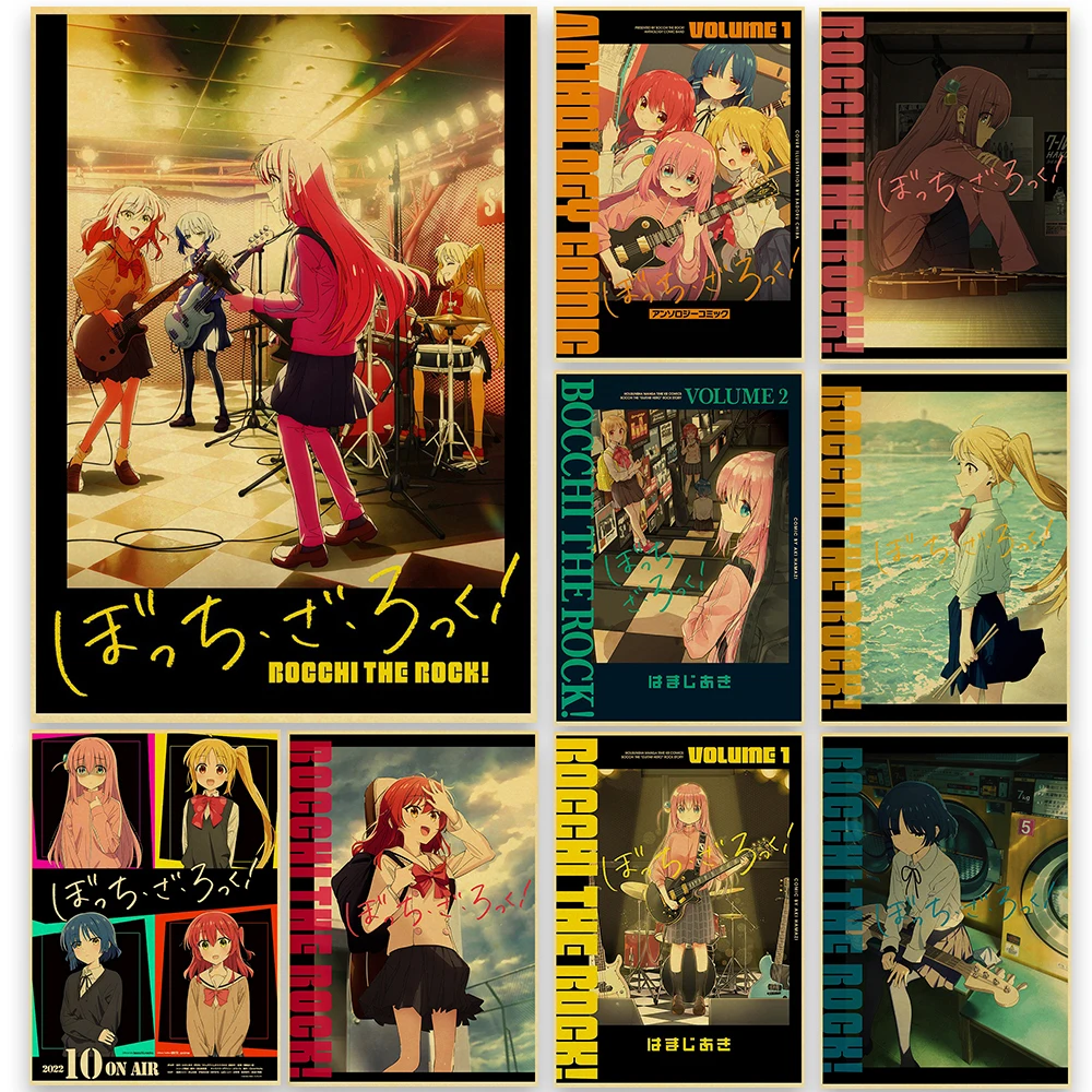 

Hot Anime BOCCHI THE ROCK Posters Nostalgia Graffiti Breathable Decoration Salon Living Cafe and Sticker Kawaii Poster Decor