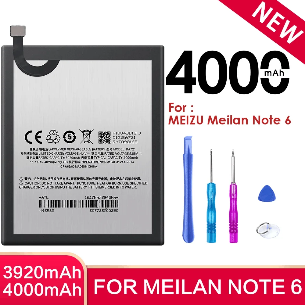 Аккумулятор SIYAA BA721 для Meizu M6 Meilan Note 6 Note6 мобильный телефон литий-полимерная
