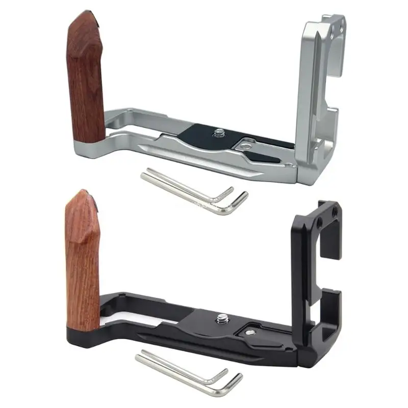 Вертикальный быстросъемный кронштейн-держатель с деревянной ручкой для камеры