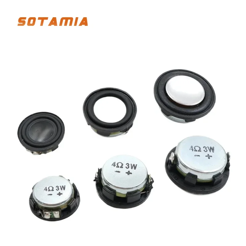 Фото SOTAMIA 2 шт. 20/24/28 мм мини-полнодиапазонный басовый динамик 1 дюйм 4 Ом 3 Вт круглый портативный динамик НЧ-динамик DIY Bluetooth-колонки №1