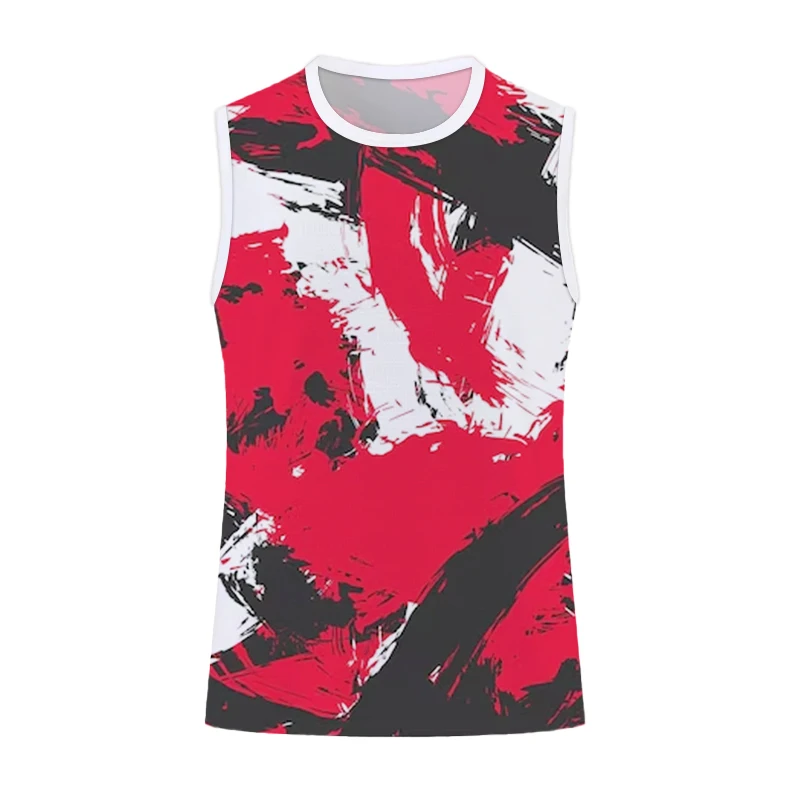 

Men's Vest Summer Sleeveless T-shirts Street Graffiti Style Tops Men's Fitness Quick Drying Vest 2023 Boys' Oversized Sportswear