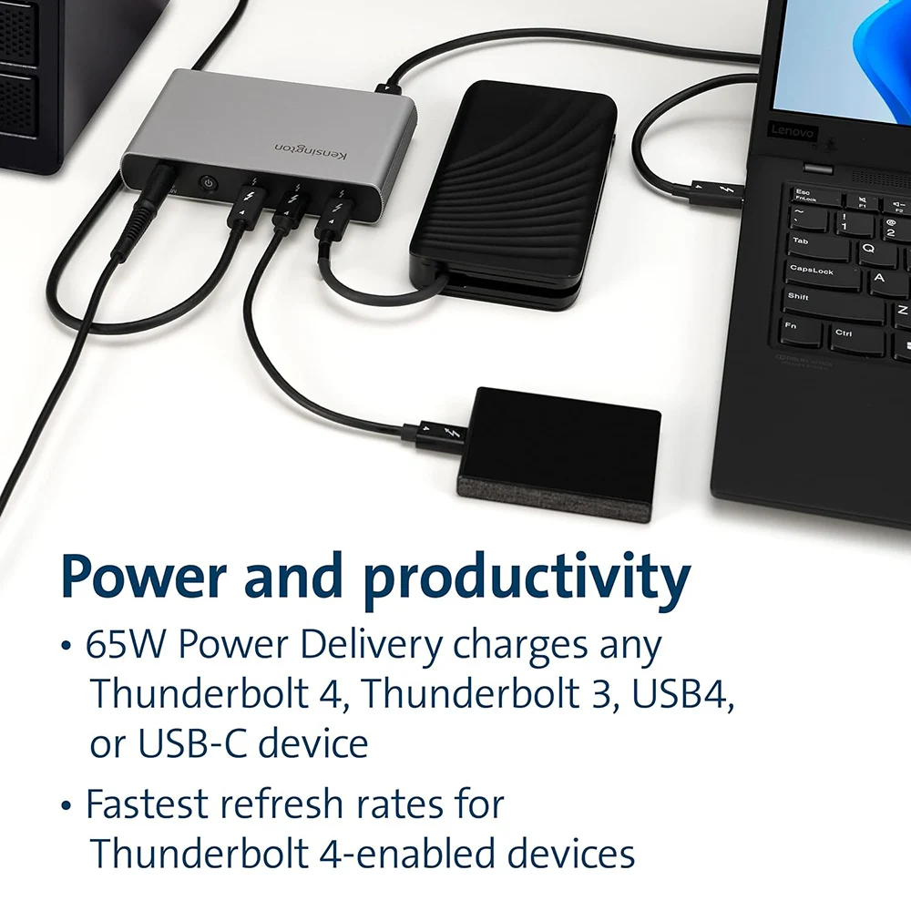 Новая Док-станция Kensington 4xThunderbolt 4 порта 40 Гбит/с 8K/Dual 4K Nano Dock PD65W для Windows/macOS SD2600T K34036