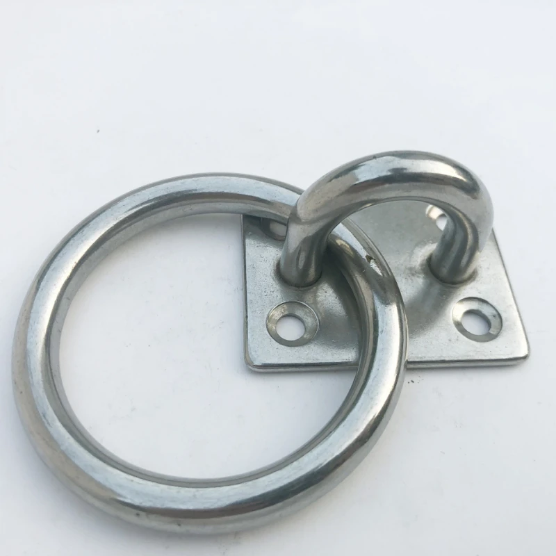 

304 Stainless Steel Square Pad Eye Plate Eye Hook with Round Ring Boat Hardware
