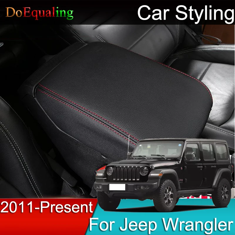 

For Jeep Wrangler 2022 2021 2020 2018 2015 2011 JK JL Car Armrest Console Cover Cushion Support Box Top Matte Liner Mat Case