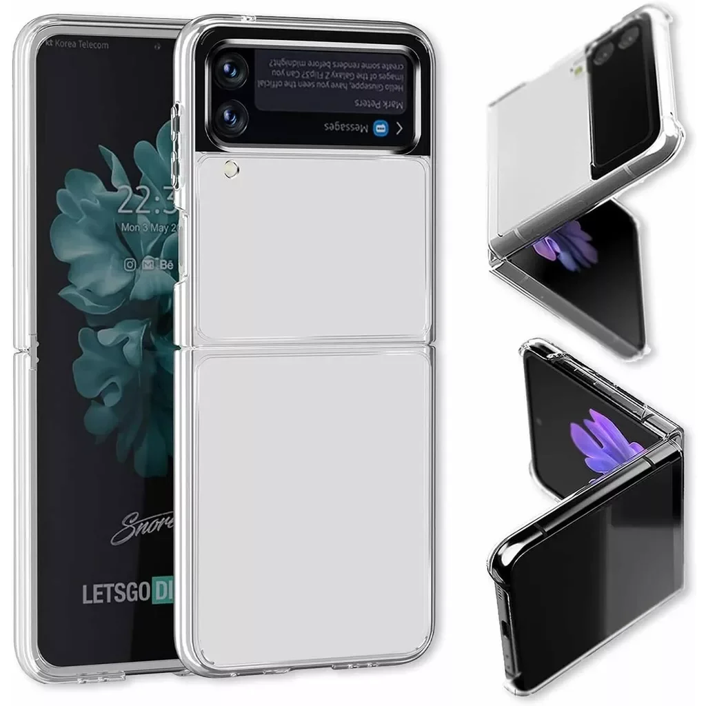 

Flip 3 5G Transparent Case Designed for Samsung Galaxy Z Flip 3 Capa Anti-fall Shell Back Cover Bumper on Galaxy Z flip3 Fundas