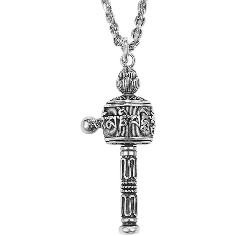 

Ожерелье с подвеской в виде Будды, сердца, сутры, Молитвенное Колесо, ожерелье для мужчин, аксессуары, модное серебряное ожерелье с цепочкой 925 пробы, мужские ювелирные изделия