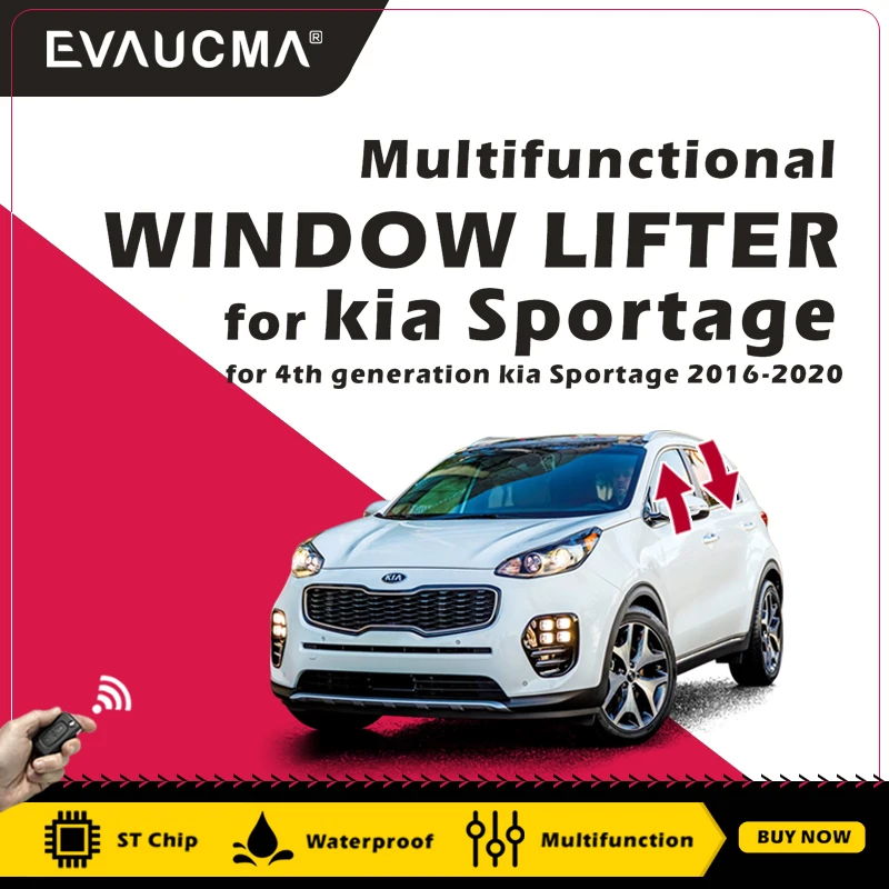 

EVAUCMA Car Intelligent Electric Window Lifter for Kia Sportage 2016-2020 Car Automatically 4 Door Window Closer Closing Kit