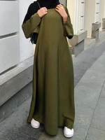 muslim fashion satin closed abaya dubai sliky hijab dress flare sleeve abayas for women turkey ramadan eid islam african clothes