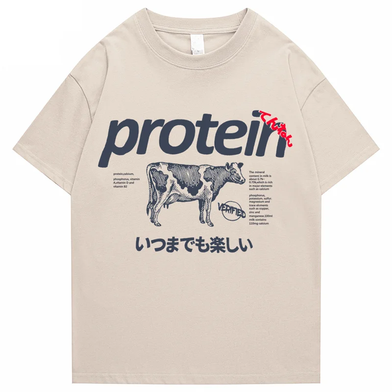 

Protein Cartoon Graphic Kawaii Men Tshirt Streetwear 2023 Summer Oversize Short Sleeve T Shirt Japanese Harajuku Unisex Top Tees
