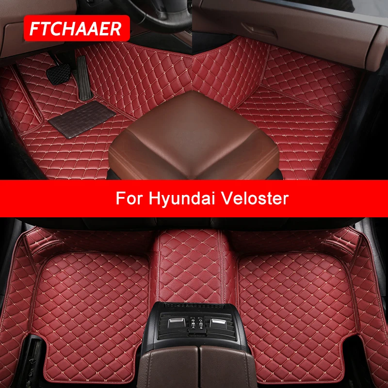 

FTCHAAER Custom Car Floor Mats For Hyundai Veloster Auto Accessories Foot Carpet