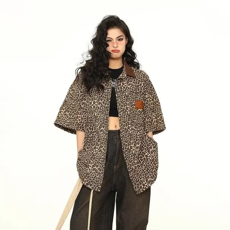 Японская полосатая рубашка с коротким рукавом женская летняя дюймовая одежда