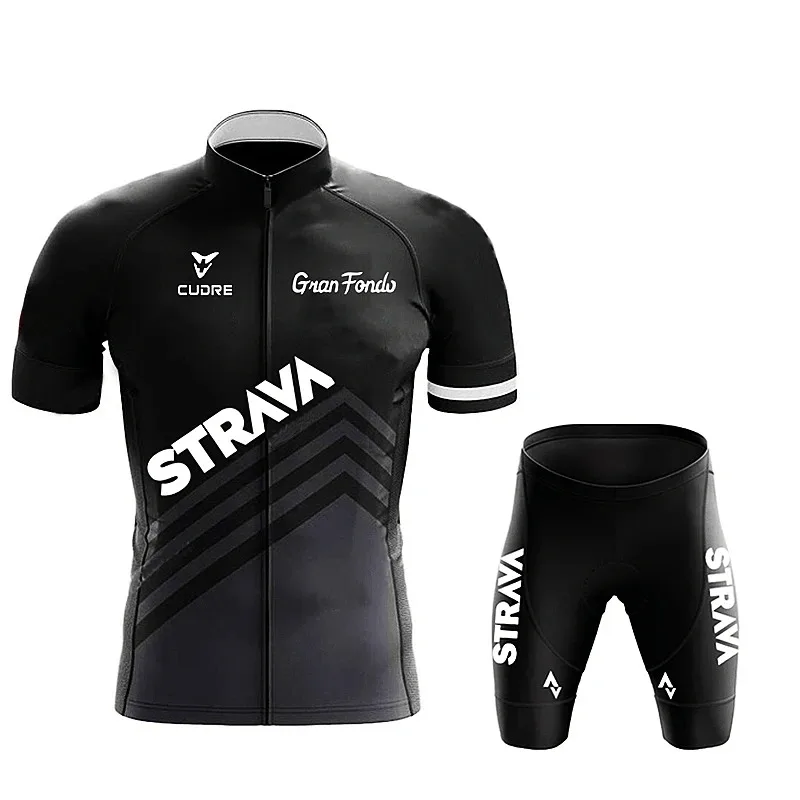 STRAVA Men's Cycling Clothing Summer Set Mountain Bike Comfort Jersey Equipment Sweat-Wicking and Quick-Drying