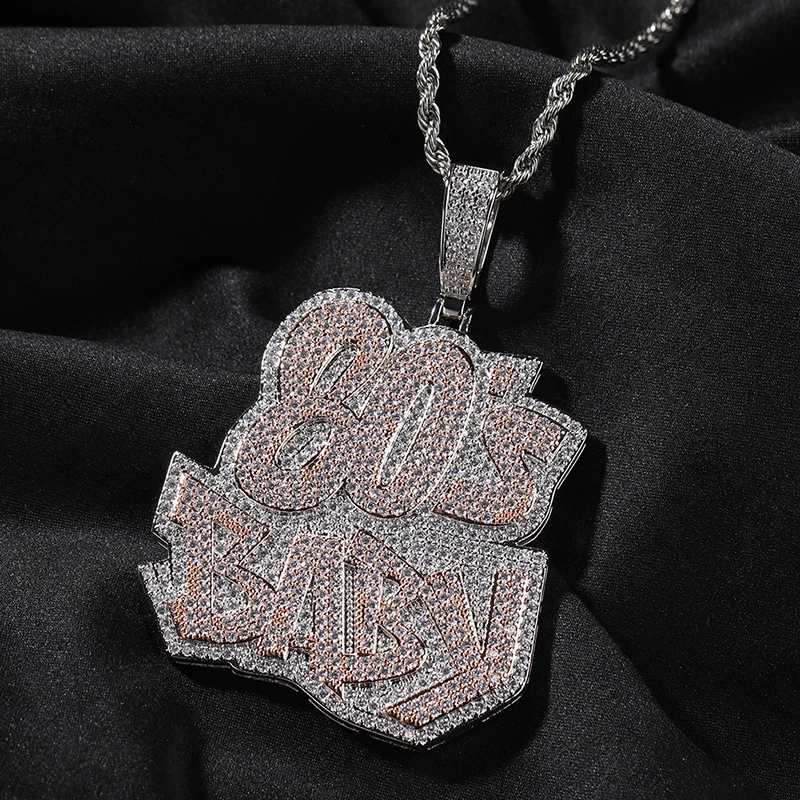 Хип-хоп 3A + CZ камень с покрытием Bling Iced Out 80-х годов детские подвески ожерелья для