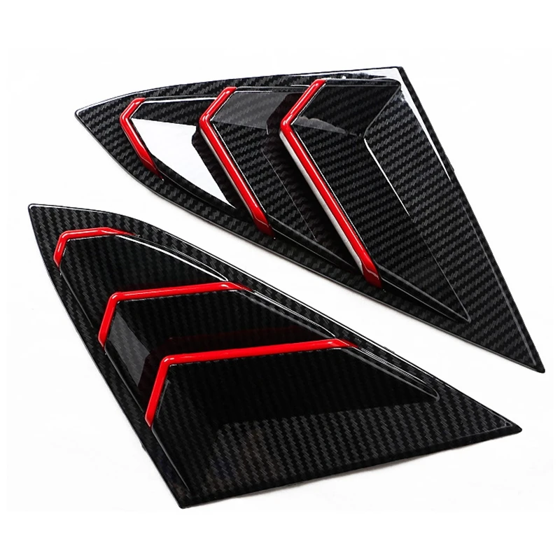 

Rear Window Triangular Carbon Fiber with Red Line for Honda Civic 10Th 2017 2018 2019 Window Blinds Triangular Window Protection