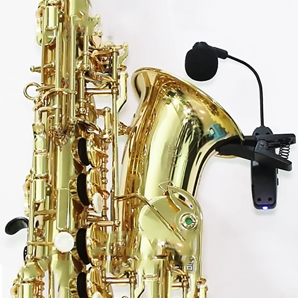 

UHF Wireless Saxophone Microphone System Clip on Musical Instruments Wireless Receiver Transmitter for Saxophone Trumpet