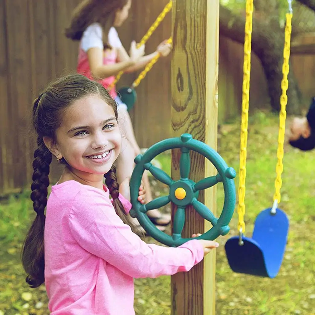 

Children Toy Boat Steering Wheel Kindergarten Ground Equipment Amusement Plastic Swing Kids House Accessories J8a8