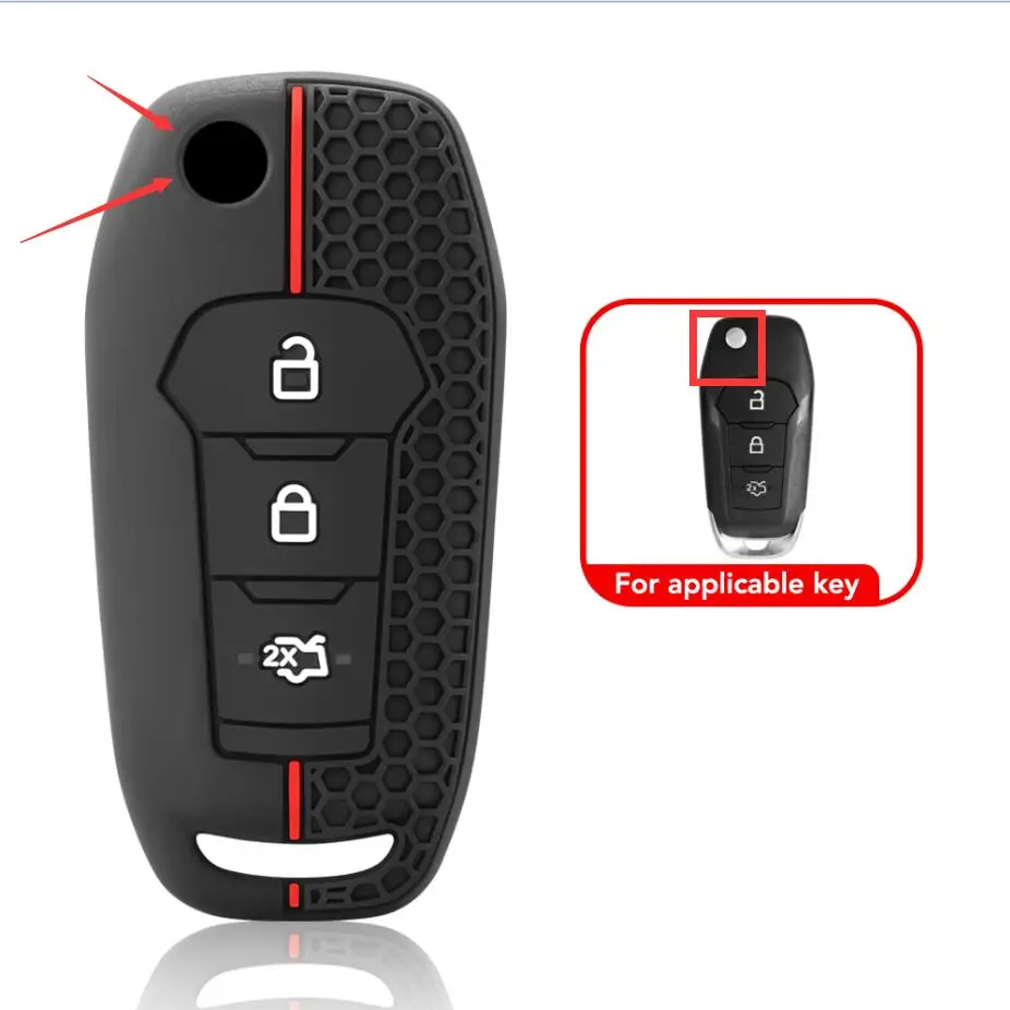 

Силиконовый Чехол Для Ключей Для Ford Focus 3 4 ST Mondeo 5 Mustang F-150 Explorer Edge Fiesta Kuga-аксессуар Для Автомобильн...