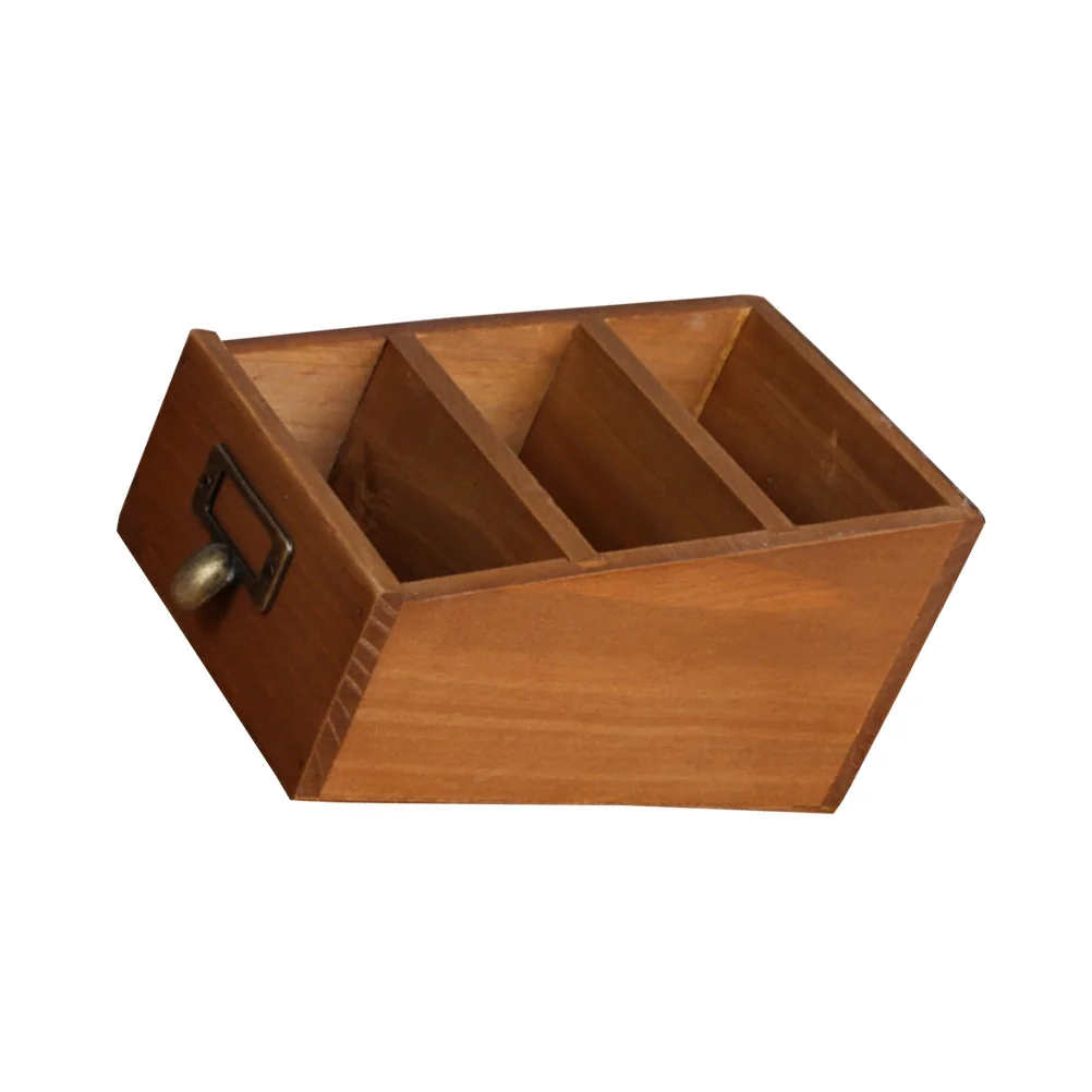 

Stationery Holder Desk Desktop Container Crafts Wood Organizer Groceries Table