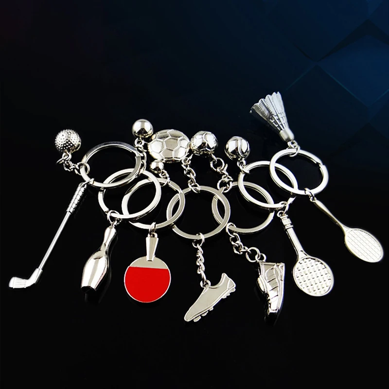

Metal Badminton Keychain Simulation 3D Badminton Pendant Gymnasium Sport Pendant