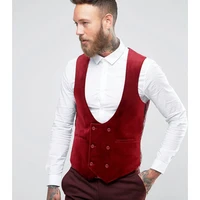 business retro slim mens vest suede casual sleeveless vest