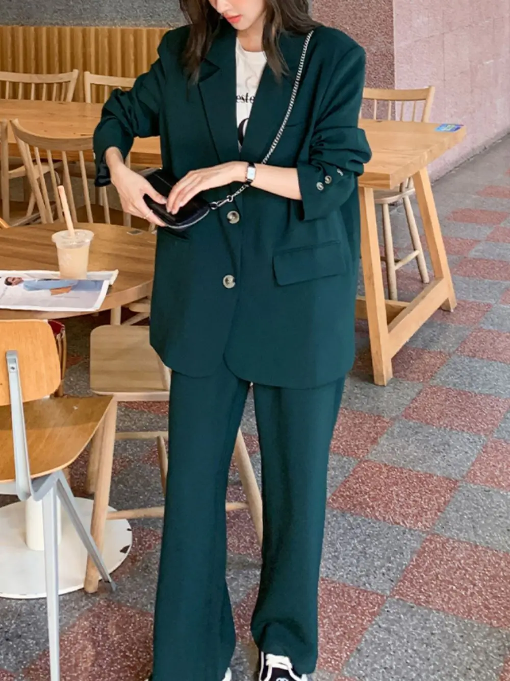 blazer verde – blazer verde oscuro femenino con envío gratis en AliExpress version