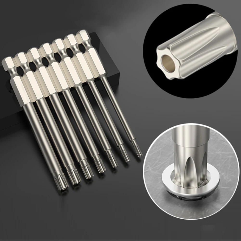 

5Inch Hollow Torx Screwdriver Bit Hex Shank T6-T40 Tool For Electric Hand Screwdrivers Exact Screw Unscrew Power Tool Parts