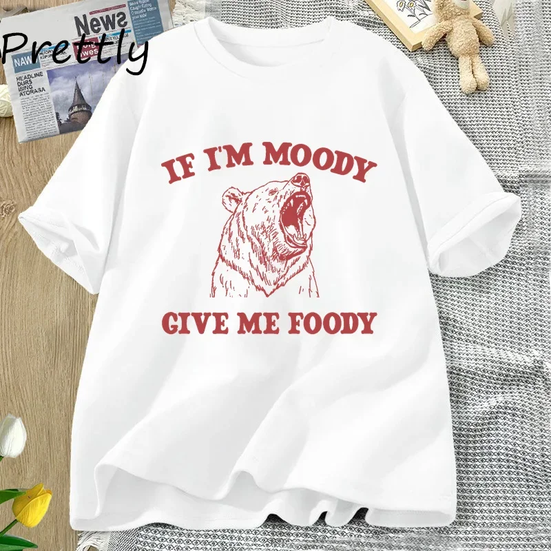 Футболка с надписью If I'm Moody Give Me Foody