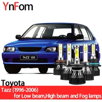 ynfom led headlights kit for toyota tazz ee90 1996 2006 low beamhigh beamfog lampcar accessoriescar headlight bulbs