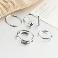 mens ring personality combination four piece geometric triangle double layer rings set fashion jewelry accessories for men