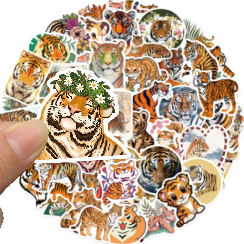50PCS Животное Тигр Граффити Стикеры Автомобиль Гитара Мотоцикл Багаж Чемодан