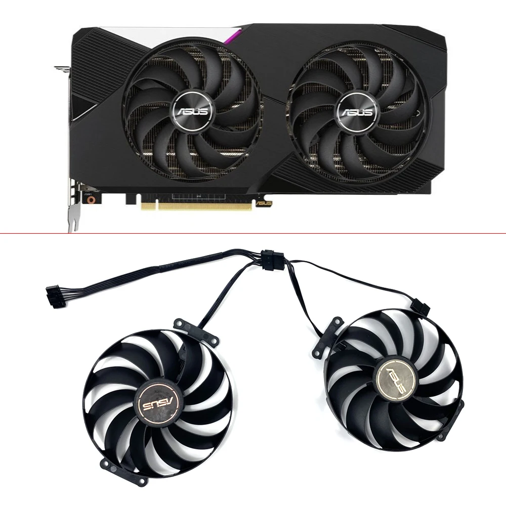 

2PCS 95MM DIY Cooling Fan 7pin FDC10U12S9-C T129215SU RTX3070 RTX3060Ti For ASUS RTX 3070 3060 Ti DUAL OC Graphic Card Cooler