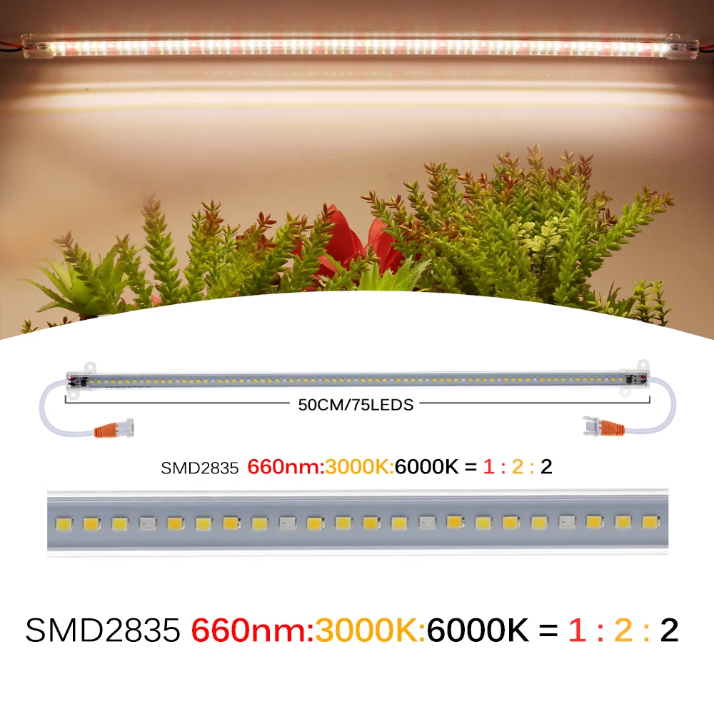 

GRAXGROW Фитолампа 75 светодиодов 50 см полный спектр 220В