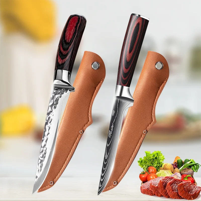 

Кованый нож для мяса, мясницкий нож из нержавеющей стали, нож для мясника, нож для рыбы, уличный нож для кемпинга, нож для барбекю с крышкой