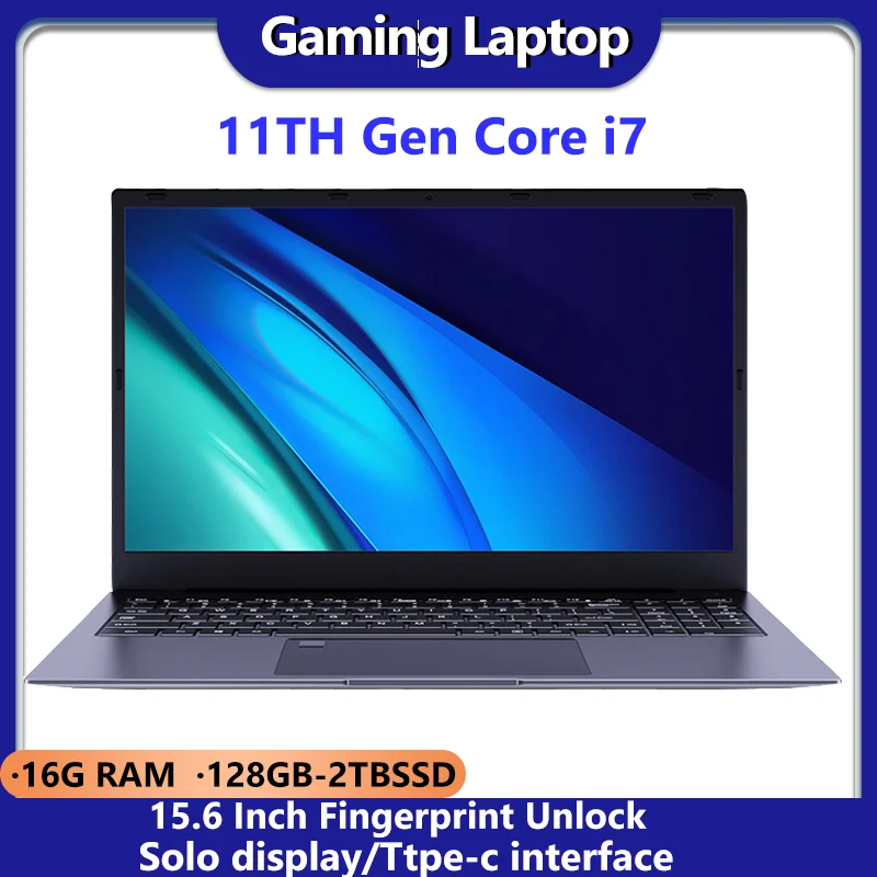 Игровой ноутбук I7, 15,6 дюйма, Core I7 116, 5G 7, 2 Гб, Дискретная Графика NVIDIA MX450, 8 ГБ/16 ГБ ОЗУ, сканер отпечатка пальца, подсветка ноутбука, 5G WiFi 6 BT