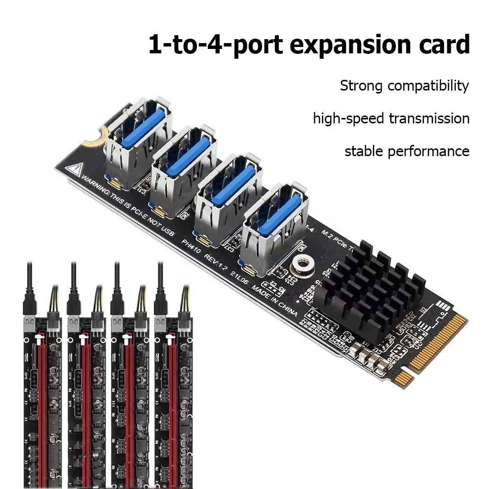 

M.2 M KEY PCI-E Riser Card Development Board 4-port PCI-E X1 Adapter Module for Window XP Vista 1 to 4 Expansion Board Dual Core