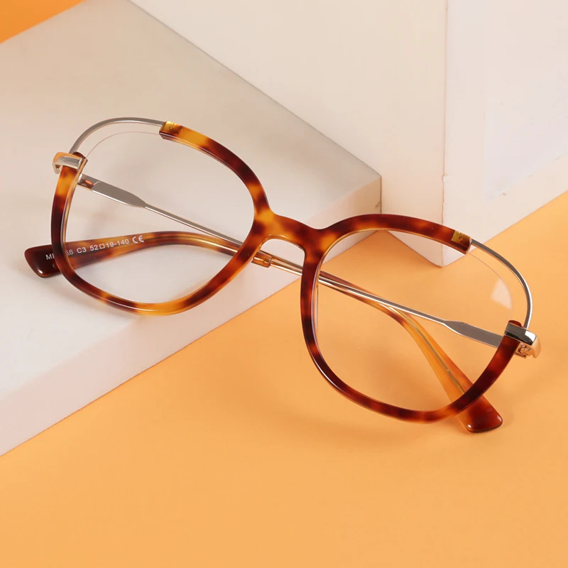 

NatuweCo Acetate Metal Mixed Optical Frames Unisex Vintage Design Prescription Eyewear Eyeglasses Myopia Hyperopia Eyewear