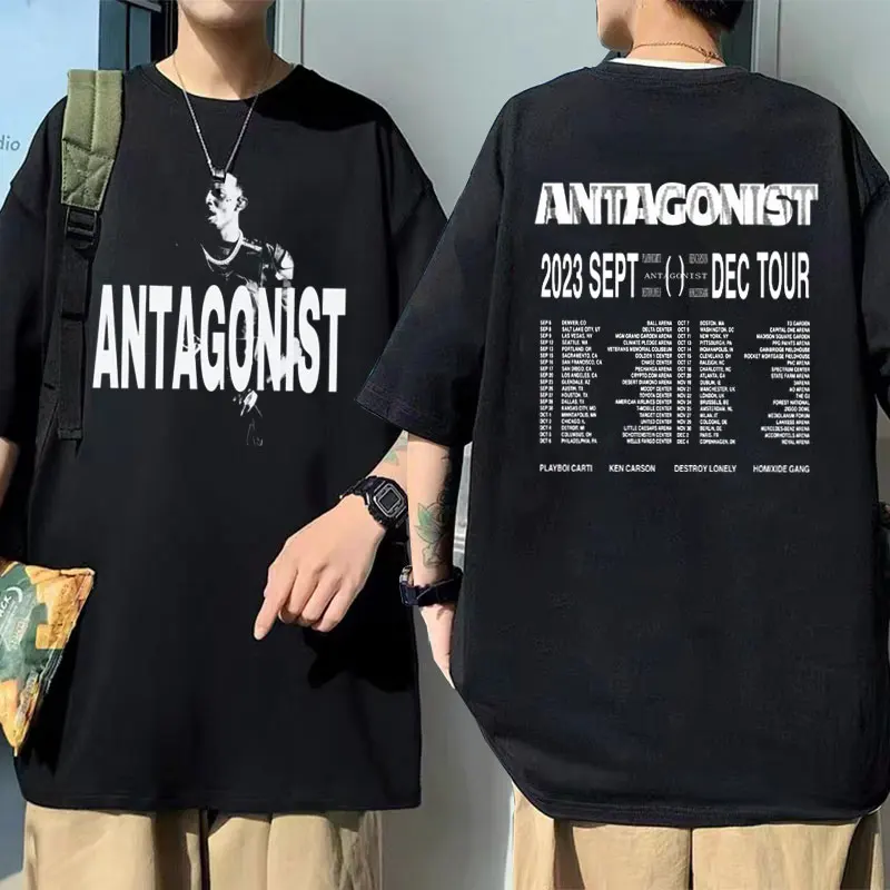 

HOT Rapper Playboi Carti Antagonist 2023 Tour Concert Fans Oversized Tshirt Men Hip Hop T-shirts Male Awesome Vintage Streetwear