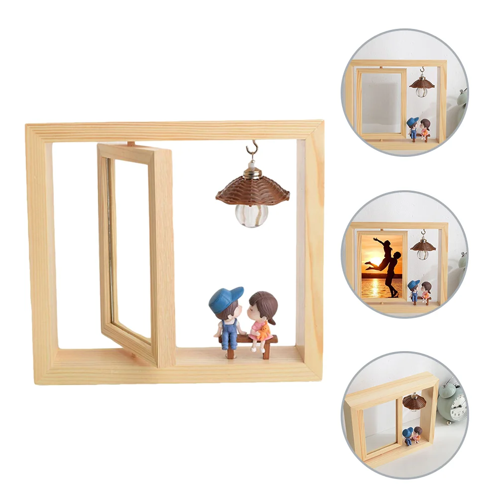 

Rotating Picture Frame 360 Photo Frame Vertical Photo Frame Farmhouse Picture Frames Windmill Photo Frame Wooden Photo Frame