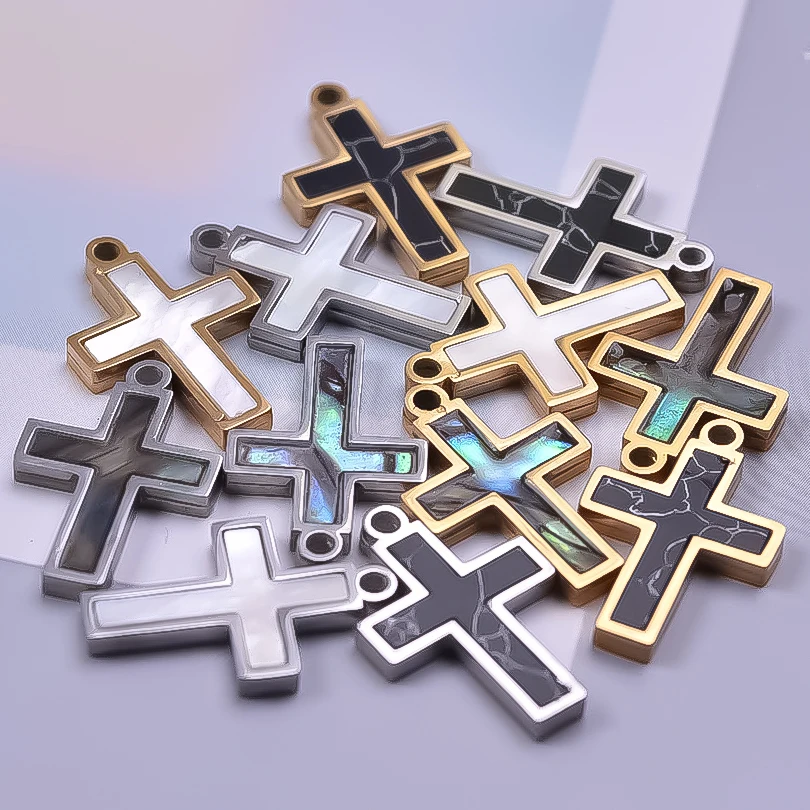 7 шт./лот, религиозные подвески в виде креста Иисуса из нержавеющей ...