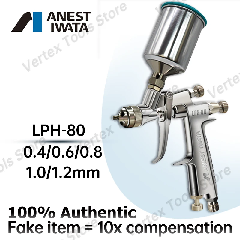 Фото Пневматический краскопульт ANEST Iwata LPH-80, оригинал из Японии, для мелкосерийного ремонта, низкое давление, высокая степень распыления, 1.0 мм №1