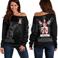 yx girl manson family crest womens off shoulder sweater 3d printed novelty women casual long sleeve sweater pullover