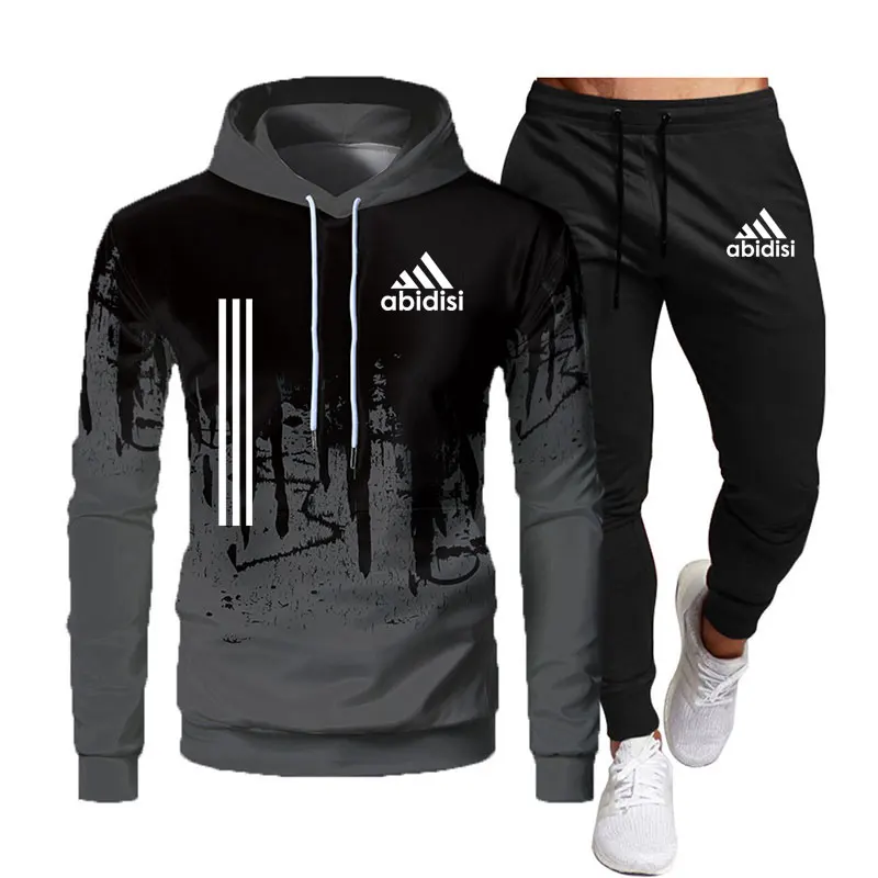 

Tracksuit Men's Hoodie Suit Fashion Brand Print Spring Casual Hoodie Pants Men Suit Sports Two Piece Men Clothes Sportswear Sets