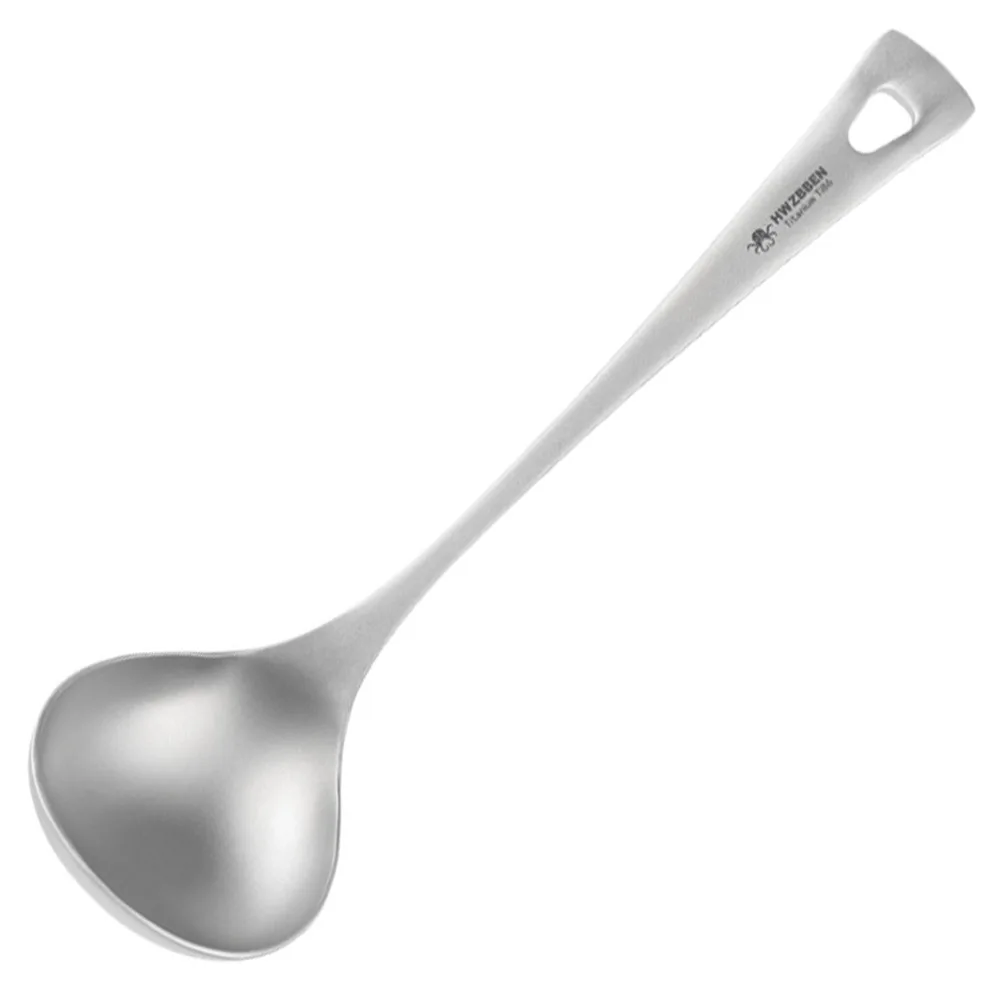 

Long Handle Titanium Soup Spoon, Deep Bowl, Ladle Scoop, Lightweight and Durable, Perfect for Camping and Outdoor Cooking