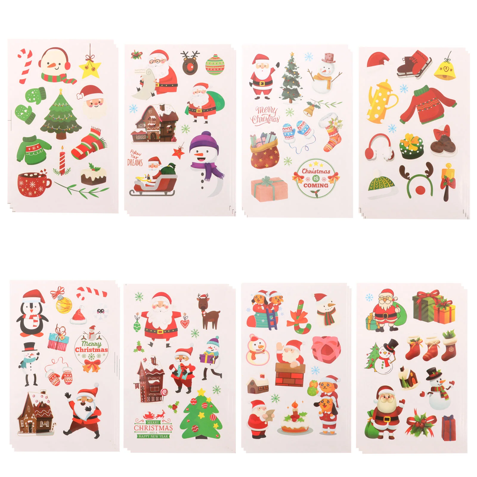 

Christmas Stickers Kids Sticker Decalsparty Santa Stuffers Stocking Favors Scrapbook Supplies Craft Assorted Toys Decorative